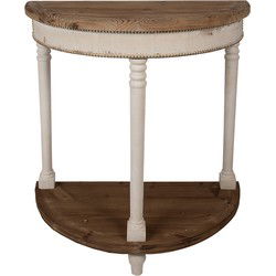 Clayre & Eef Sidetable Beige Bruin Hout
