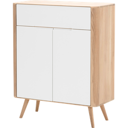 Ena dresser 90 houten ladekast whitewash - 90 x 110 cm
