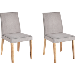 PHOLA - Eetkamerstoel set van 2 - Lichtgrijs - Polyester