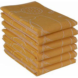 DoubleDry Luxe Theedoeken Set - 6 Stuks - 50x70 cm - 100% Katoen - Hoge Absorptie & Duurzaam - Keukentools, Geel