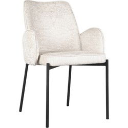 LABEL51 Eetkamerstoel Joni - Crème - Elegance - Black Frame