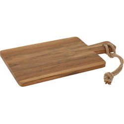 Excellent Houseware Serveerplank/snijplank - met handvat - hout - 34 x 18 cm - Serveerplanken