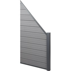 Cosmo Casa  Schutting Sarthe - Windscherm hek - Aluminium palen - Uitbreidingselement schuin rechts - 0,95m - Grijs