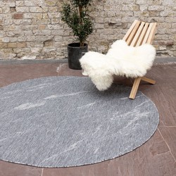 Rond Buitenkleed Marble - Grijs/wit - dubbelzijdig - EVA Interior Grijs,Grijs/antraciet - 240 cm rond