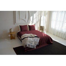 Zydante Home® - Bedsprei Incl. 2 Hoezen - 220x240 cm + 2 * 60x70 cm kussenslopen - Bordeaux Rood