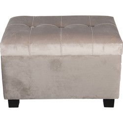 Clayre & Eef Poef Beige Hout