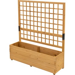 Bloembak met trellis Hout Bruin Bloembak Trellis XL ML-Design