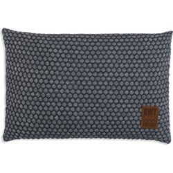 Knit Factory Juul Sierkussen - Antraciet/Licht Grijs - 60x40 cm - Inclusief kussenvulling