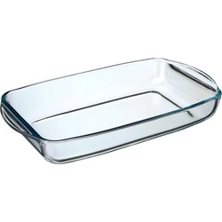 Ovenschaal rechthoek - Transparant - Geglazuurd glas - 34 x 19 x 5 cm - Ovenschalen