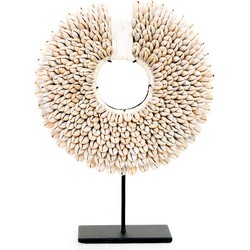 The Papua Shell Disc on Stand - White - S