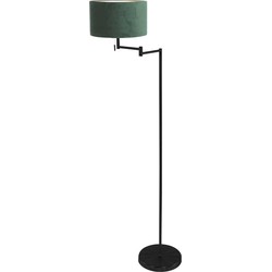Mexlite - vloerlamp - Bella - zwart - metaal velours stof - Ø 45cm - E27 - 3890ZW