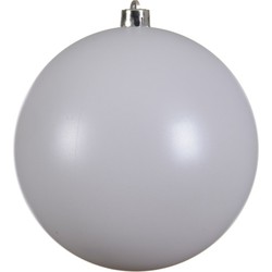 1x Grote winter witte kerstballen van 14 cm mat van kunststof - Kerstbal