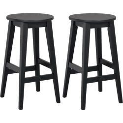 Austin houten barkruk zwart - 65 cm - Set van 2