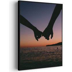 Muurwerken Akoestisch Schilderij - De Strandwandeling - Geluidsdempend Wandpaneel - Wanddecoratie - Geluidsisolatie - BASIC (AW 0.65) S (50X70)