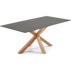 Kave Home - New Argo tafel 160x90,  high tech porselein Iron Moss