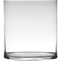 Transparante home-basics cilinder vorm vaas/vazen van glas 30 x 25 cm - Vazen