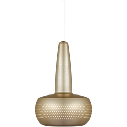 Clava hanglamp brushed brass - met koordset wit - Ø 21,5 cm