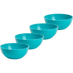 Plasticforte kommetjes/schaaltjes - 4x - kunststof - 12x5 cm - blauw - Kommetjes