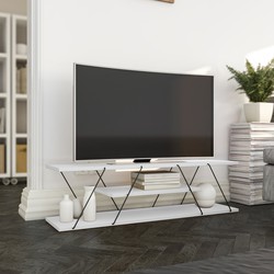 TV Meubel Canaz Wit Zwart Melamine 120x33x30 cm