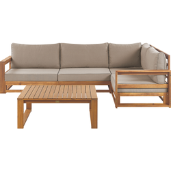 Beliani TIMOR - Loungeset-Lichte houtkleur-FSC® gecertificeerd acaciahout