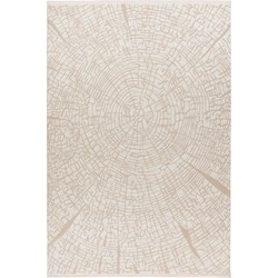 Basic Home Abstract Vloerkleed - Laagpolig Tapijt - Soft Touch - Effen - Beige- 80x150 CM