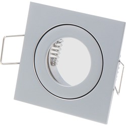 LEDline Inbouwspot, MR11 (35 mm), Vierkant, Aluminium, Waterdicht IP44, Mat Grijs