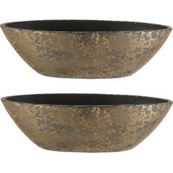 Mica Decorations Bloempot - 2x - goudkleurig - boot schaal - 48 x 15 cm - Plantenpotten