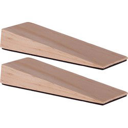 Deltafix Deurwig - 2x - hout - anti-slip - 12 x 2 cm - deurstopper - Deurstoppers