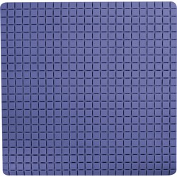 MSV Douche/bad anti-slip mat badkamer - rubber - blauw - 54 x 54 cm - Badmatjes