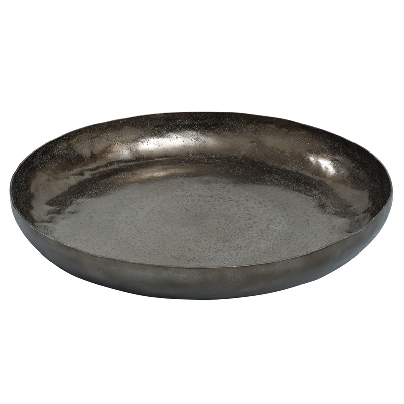 PTMD Blisse Bronze aluminium hammered bowl round L - 