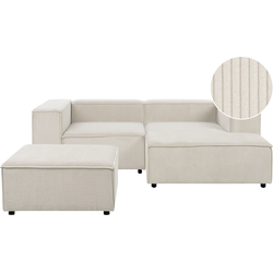 Beliani APRICA - Modulaire Sofa-Wit-Corduroy