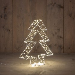 Metal 36 cmx7 cm 3D Tree White With 300Led Warm White