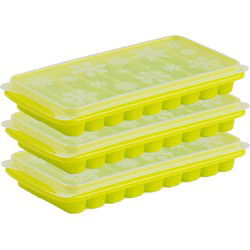 Plasticforte Tray met Flessenhals ijsblokjes - 3x - staafjes - groen - IJsblokjesvormen