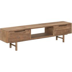DTP Home TV stand Bliss No.1 small, 2 drawers, open rack,40x160x30 cm | TEAKWOOD top