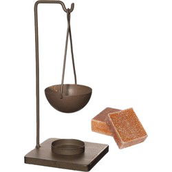 Ideas4seasons Amberblokjes/geurblokjes cadeauset - amber geur - inclusief geurbrander - Geurbranders