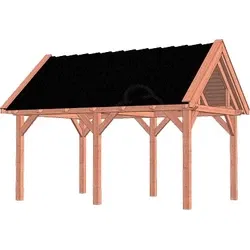 Trendhout douglas overkapping zadeldak XL, 530 x 380 cm