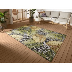 Binnen- En Buitenkleed - Flair Leaves Groen/Zwart - 240 X 340 CM