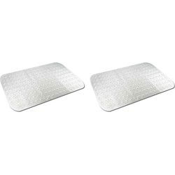 Set van 2x Transparante bad / douchemat anti-slip 79 x 37 cm - Badmatjes