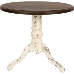 Clayre & Eef Sidetable  Ø 80x72 cm Bruin Hout Rond Wandtafel