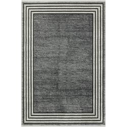 Palona Modern Grijs / Zwart vloerkleed - Lijstmotief - 160 X 230 CM