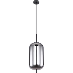 Industriële hanglamp Blacky - L:22cm - E27 - Metaal - Zwart