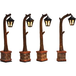 Vier houten lantaarns 10,5 cm hoog - Luville
