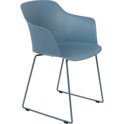 Housecraft Living Tango Eetkamerstoelen met armleuning Blauw - Set van 2