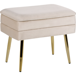 Beliani ODESSA - Hocker-Beige-Fluweel