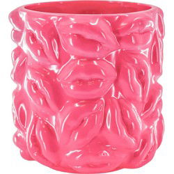 Pot - Kisses - Ceramics - Neon Pink - 17,5x17,5x17,5cm