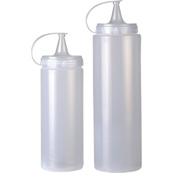 Urban Living doseerflessen/sausflessen - set 2x - met schenktuit - 400 en 700 ml - Maatbekers