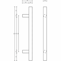 Deurgreep Krystle - messing - 160 mm - Modern - Handgreep - Kastgreep - Ladegreep