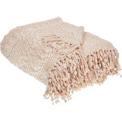 Beliani VELLA - Plaid-Beige-Katoen