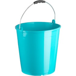 Emmer blauw 15 liter 32 x 31 cm schoonmaakartikelen - Emmers