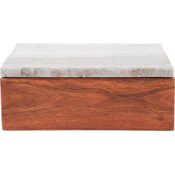 Woonaccessoire Storage Box Acacia Large - Bruin - 20x15x7.5cm